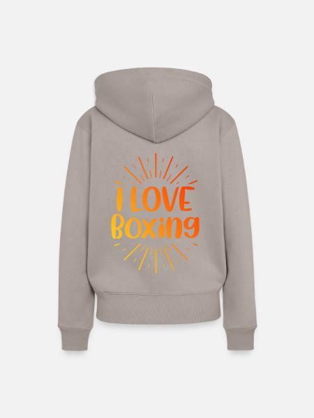 Ich liebe Boxen - Frauen Premium Bio Hoodie - Taupe