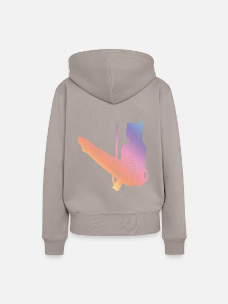 Gymnastics Silhouette - Frauen Premium Bio Hoodie - Taupe
