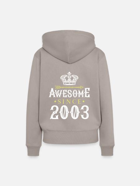 2003 awesome since - Frauen Premium Bio Hoodie - Taupe