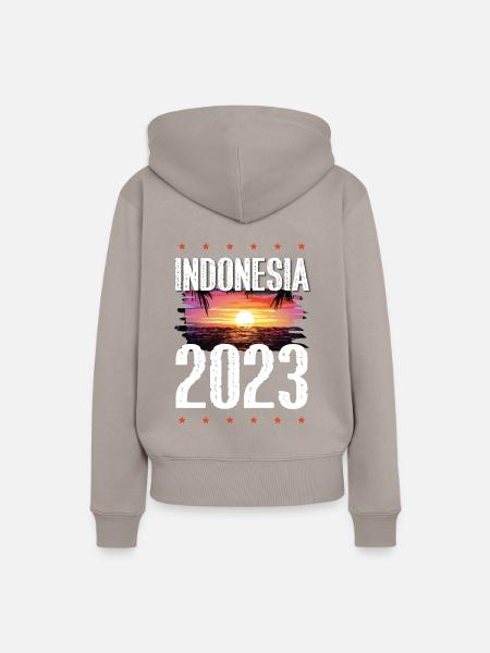Indonesia 2023 - Frauen Premium Bio Hoodie - Taupe