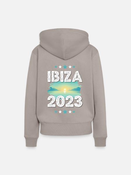 Ibiza 2023 - Frauen Premium Bio Hoodie - Taupe