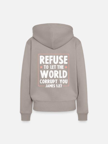 bibel verse - Frauen Premium Bio Hoodie - Taupe