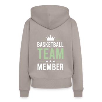 Équipe de basket-ball - Sweat à capuche Premium bio Femme - taupe - Dos - Julia (174cm)