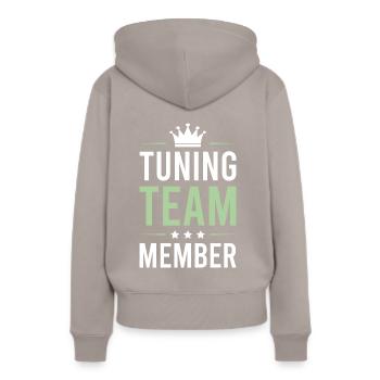 Équipe de tuning - Sweat à capuche Premium bio Femme - taupe - Dos - Julia (174cm)