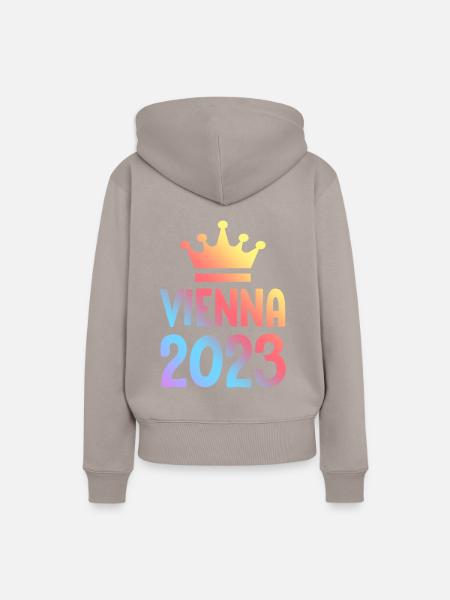 Vienna 2023 Wien Krone - Frauen Premium Bio Hoodie - Taupe