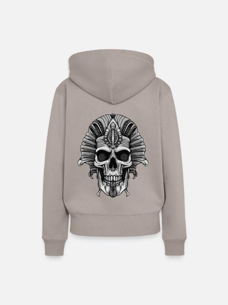 Pharao Totenkopf - Frauen Premium Bio Hoodie - Taupe