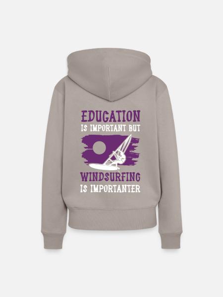 bildung windsurfen - Frauen Premium Bio Hoodie - Taupe