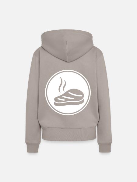 Steak Grill - Frauen Premium Bio Hoodie - Taupe