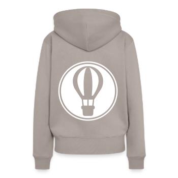 Heißluftballon icon - Frauen Premium Bio Hoodie - Taupe - Hinten - Julia (174cm)