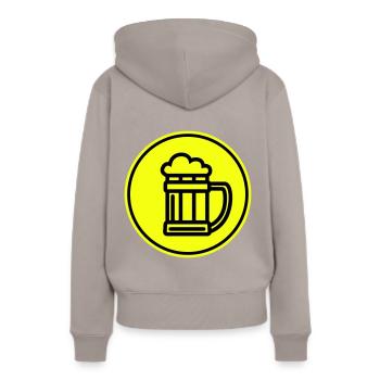 Icône de l’icône de la bière - Sweat à capuche Premium bio Femme - taupe - Dos - Julia (174cm)