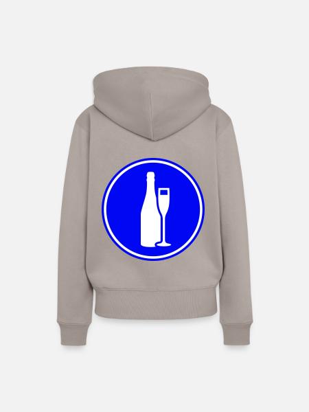 Rotwein Symbol - Frauen Premium Bio Hoodie - Taupe