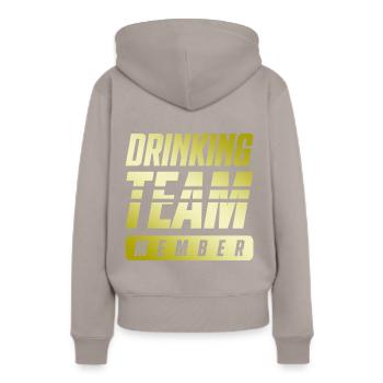 Équipe de consommation d’alcool - Sweat à capuche Premium bio Femme - taupe - Dos - Julia (174cm)