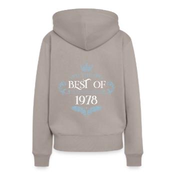 1978 best of - Sweat à capuche Premium bio Femme - taupe - Dos - Julia (174cm)