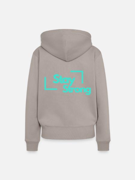 Stay Strong - Frauen Premium Bio Hoodie - Taupe