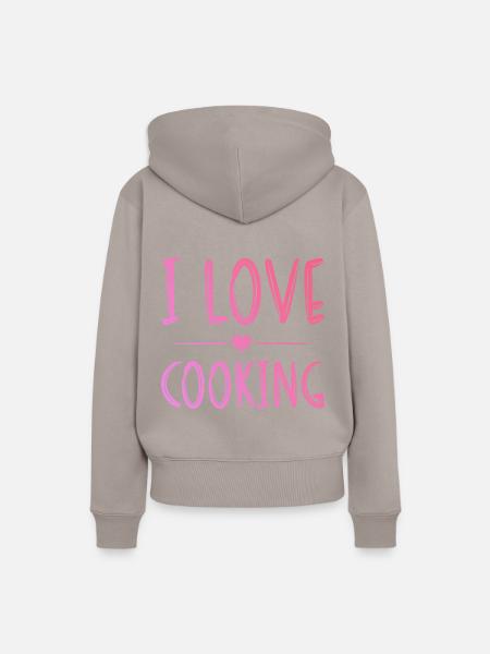 Ich liebe Kochen - Frauen Premium Bio Hoodie - Taupe