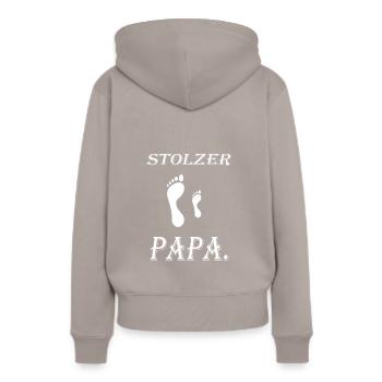 Papa fier - Sweat à capuche Premium bio Femme - taupe - Dos - Julia (174cm)