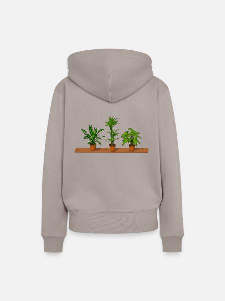 Topfpflanzen Regal - Frauen Premium Bio Hoodie - Taupe