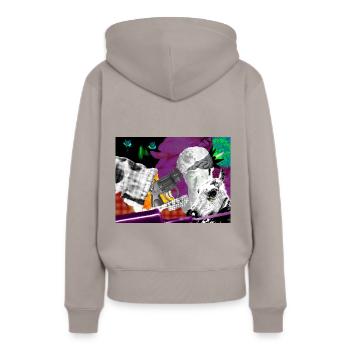 PsychedeliKe - Sweat à capuche Premium bio Femme - taupe - Dos - Julia (174cm)