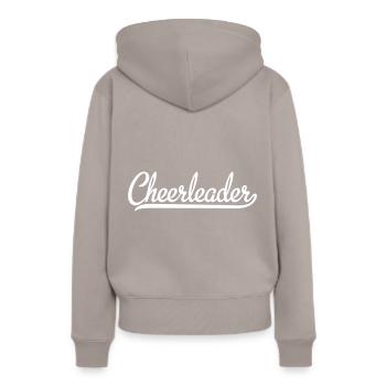cheerleader - Sweat à capuche Premium bio Femme - taupe - Dos - Julia (174cm)