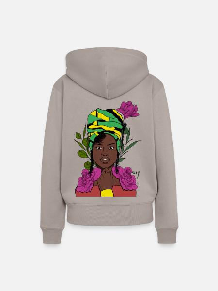 Jamaican Lady - Frauen Premium Bio Hoodie - Taupe