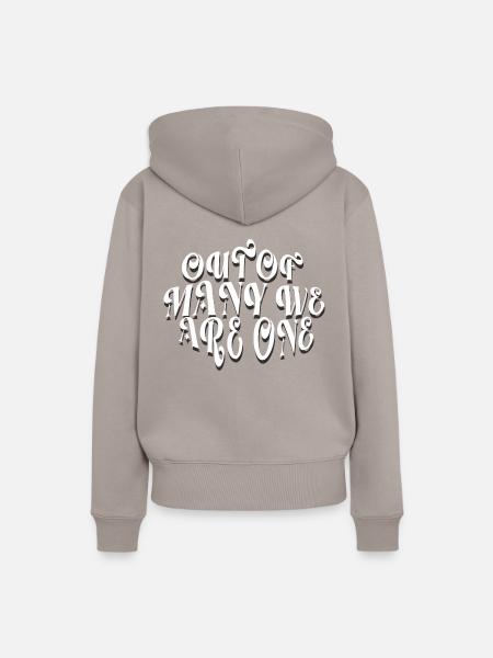 Out of Many we are one - Frauen Premium Bio Hoodie - Taupe