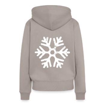 flocon de neige - Sweat à capuche Premium bio Femme - taupe - Dos - Julia (174cm)