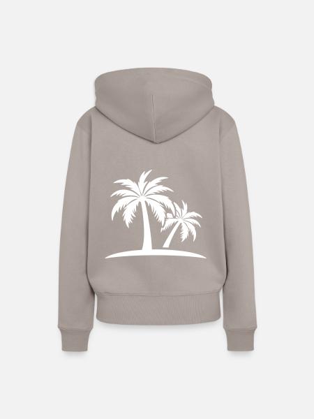 Palmen Insel - Frauen Premium Bio Hoodie - Taupe