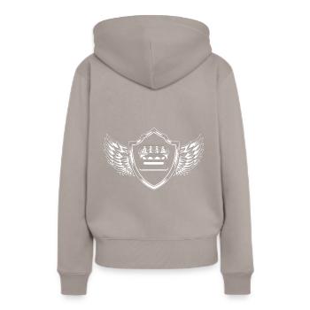 Caisse de bière caisse de bière blason de la bière - Sweat à capuche Premium bio Femme - taupe - Dos - Julia (174cm)