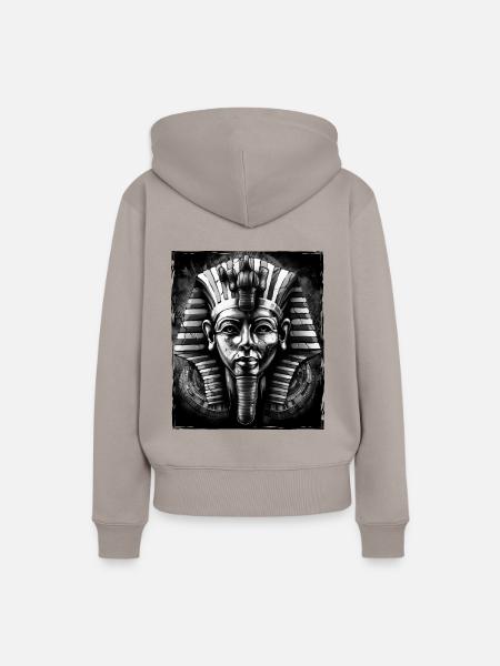 Pharao Porträt - Frauen Premium Bio Hoodie - Taupe