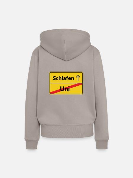 Uni? Schlafen - Frauen Premium Bio Hoodie - Taupe
