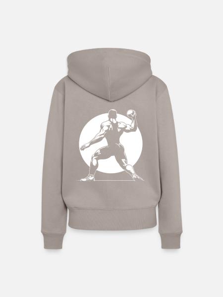 Kugelstoßen – Kraft. Technik. Präzision. - Frauen Premium Bio Hoodie - Taupe
