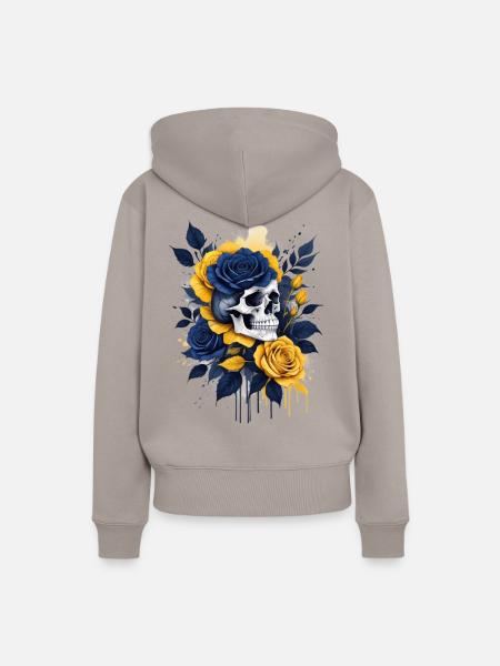 Flora Skull - Frauen Premium Bio Hoodie - Taupe