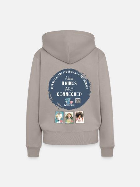All things are connected - Frauen Premium Bio Hoodie - Taupe