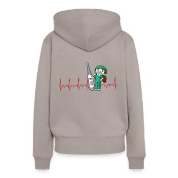 Infirmière infirmière ECG - Sweat à capuche Premium bio Femme - taupe - Dos - Julia (174cm)