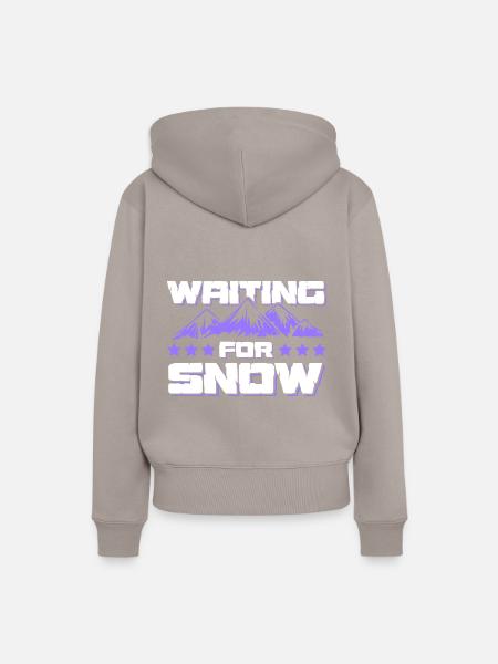 Schnee snow ski - Frauen Premium Bio Hoodie - Taupe