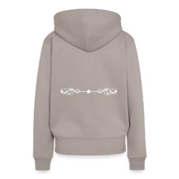 stern baroque ornament - Sweat à capuche Premium bio Femme - taupe - Dos - Julia (174cm)