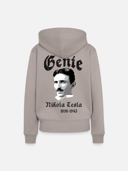 Nikola Tesla - Frauen Premium Bio Hoodie - Taupe