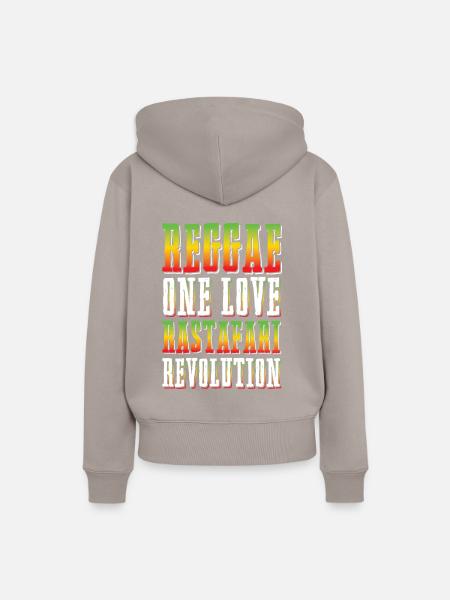 Reggae Musik Rastafari - Frauen Premium Bio Hoodie - Taupe