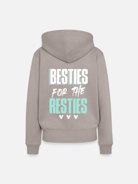 freunde freund herz - Frauen Premium Bio Hoodie - Taupe