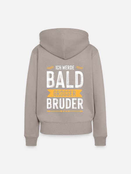 Ich werde grosser Bruder - Frauen Premium Bio Hoodie - Taupe