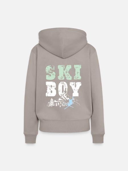 Ski Boy - Frauen Premium Bio Hoodie - Taupe