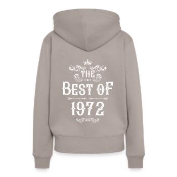 1972 best of - Frauen Premium Bio Hoodie - Taupe - Hinten - Julia (174cm)