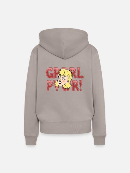 GRRRL PWR - Frauen Premium Bio Hoodie - Taupe