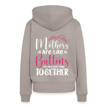 Mütter halten alles zusammen Lustiger Spruch - Frauen Premium Bio Hoodie - Taupe - Hinten - Julia (174cm)