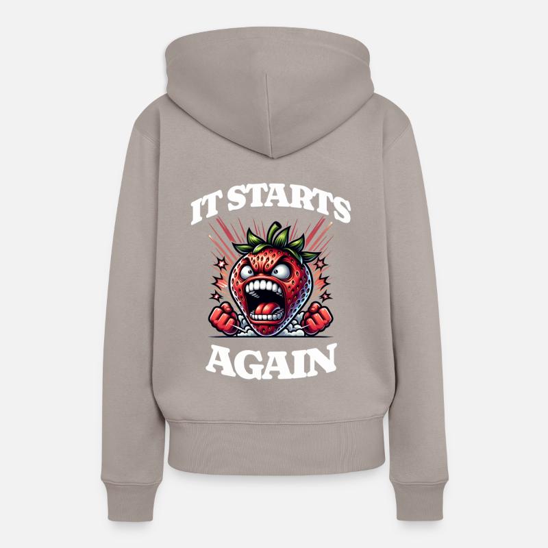 It Starts Again - Periode, Menstruation, - Frauen Premium Bio Hoodie - Taupe