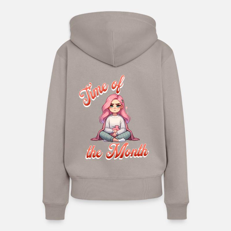 Période des règles du mois - Sweat à capuche Premium bio Femme - taupe
