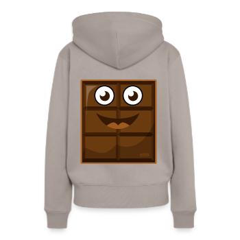 Milch Und Schokolade Junge Partner Kostuem HARIZ - Frauen Premium Bio Hoodie - Taupe - Hinten - Julia (174cm)
