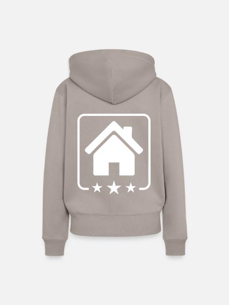 haus icon symbol - Frauen Premium Bio Hoodie - Taupe