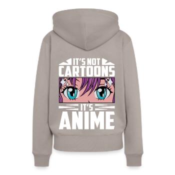 L’anime n’est pas un dessin animé! - Sweat à capuche Premium bio Femme - taupe - Dos - Julia (174cm)