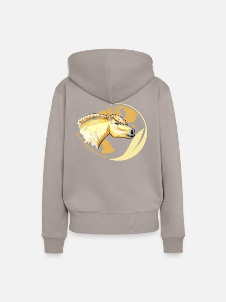 Pferdeliebe weltweit - Frauen Premium Bio Hoodie - Taupe